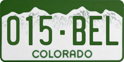 CO license plate 015BEL