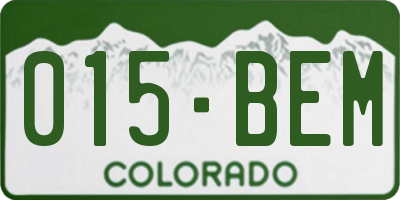 CO license plate 015BEM