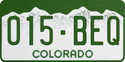 CO license plate 015BEQ