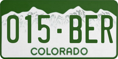 CO license plate 015BER