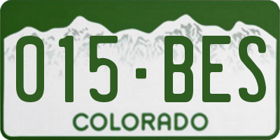 CO license plate 015BES