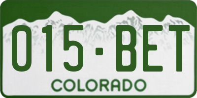 CO license plate 015BET