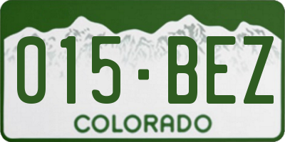 CO license plate 015BEZ