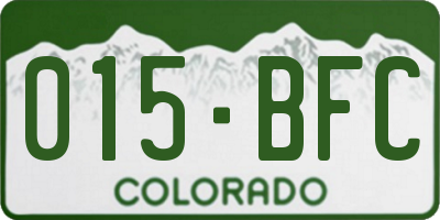 CO license plate 015BFC
