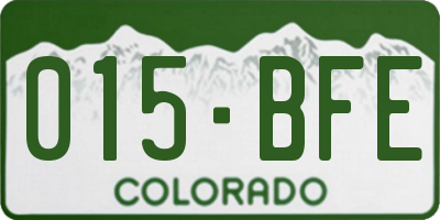 CO license plate 015BFE