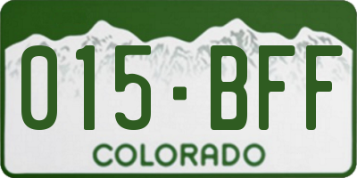 CO license plate 015BFF