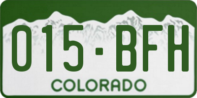 CO license plate 015BFH