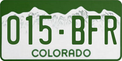 CO license plate 015BFR