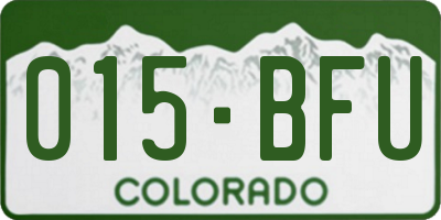 CO license plate 015BFU