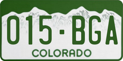CO license plate 015BGA