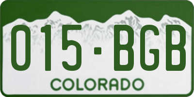 CO license plate 015BGB