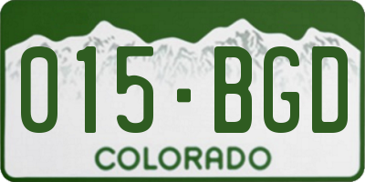 CO license plate 015BGD