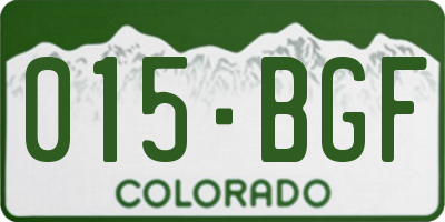 CO license plate 015BGF