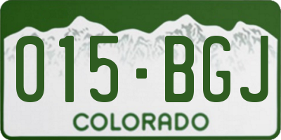 CO license plate 015BGJ