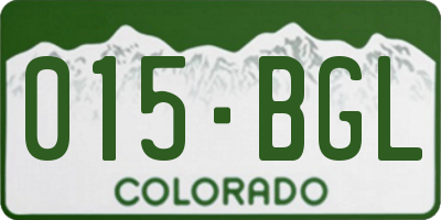 CO license plate 015BGL