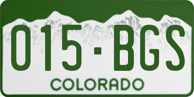 CO license plate 015BGS