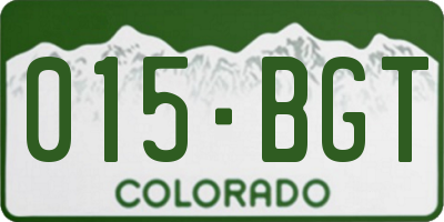 CO license plate 015BGT