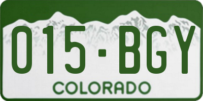 CO license plate 015BGY
