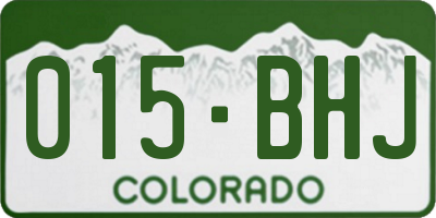 CO license plate 015BHJ
