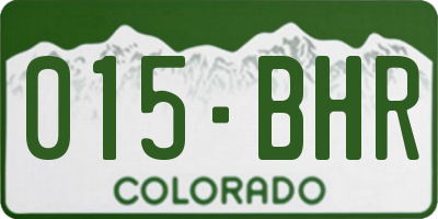 CO license plate 015BHR