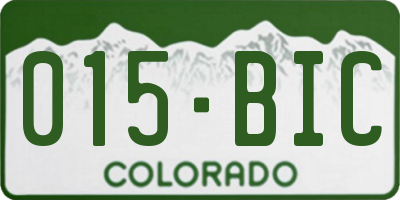 CO license plate 015BIC