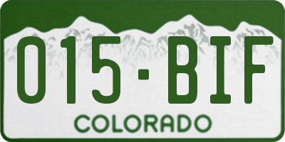 CO license plate 015BIF