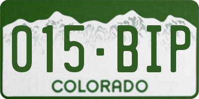 CO license plate 015BIP