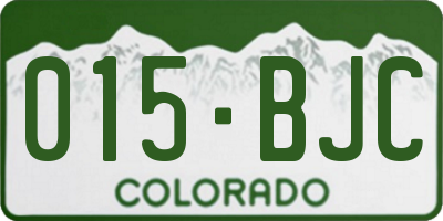 CO license plate 015BJC