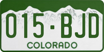 CO license plate 015BJD
