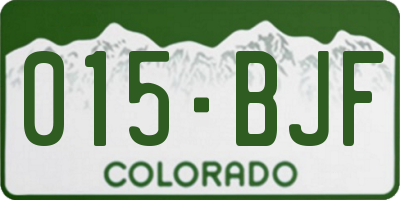 CO license plate 015BJF