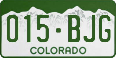 CO license plate 015BJG