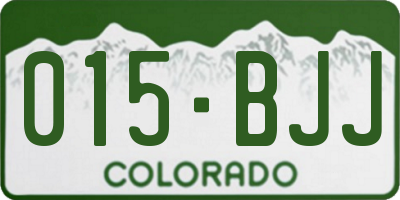 CO license plate 015BJJ