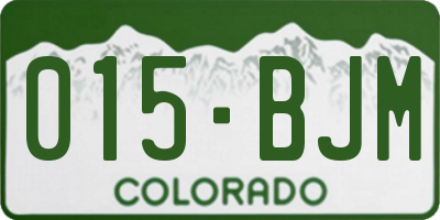 CO license plate 015BJM