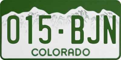 CO license plate 015BJN