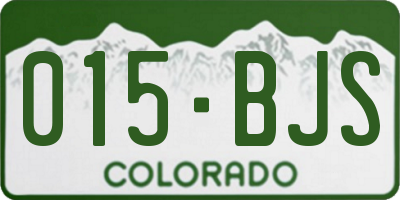 CO license plate 015BJS