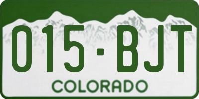CO license plate 015BJT