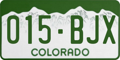 CO license plate 015BJX