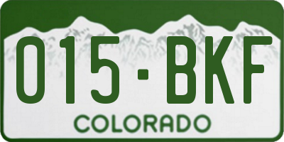 CO license plate 015BKF