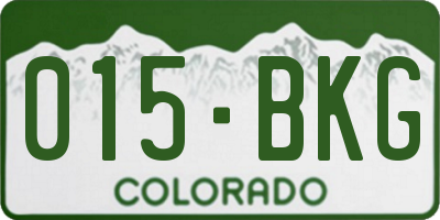 CO license plate 015BKG