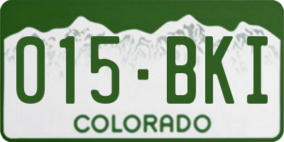 CO license plate 015BKI