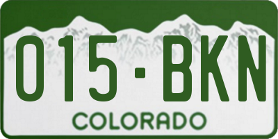 CO license plate 015BKN