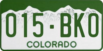 CO license plate 015BKO
