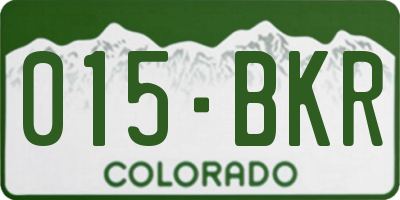 CO license plate 015BKR