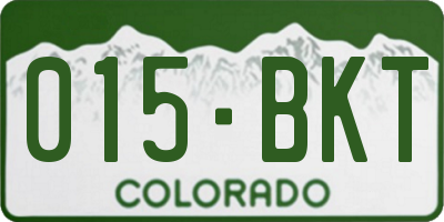 CO license plate 015BKT