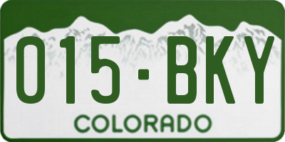CO license plate 015BKY