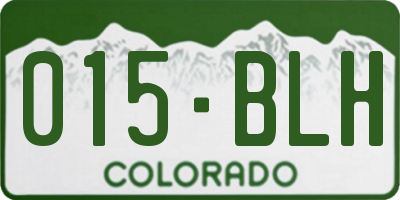 CO license plate 015BLH