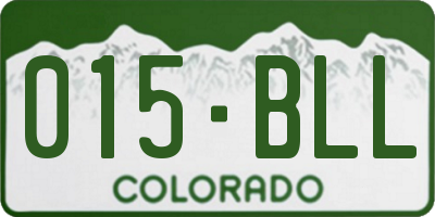 CO license plate 015BLL