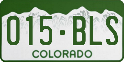 CO license plate 015BLS