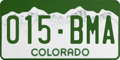 CO license plate 015BMA