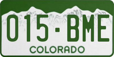 CO license plate 015BME